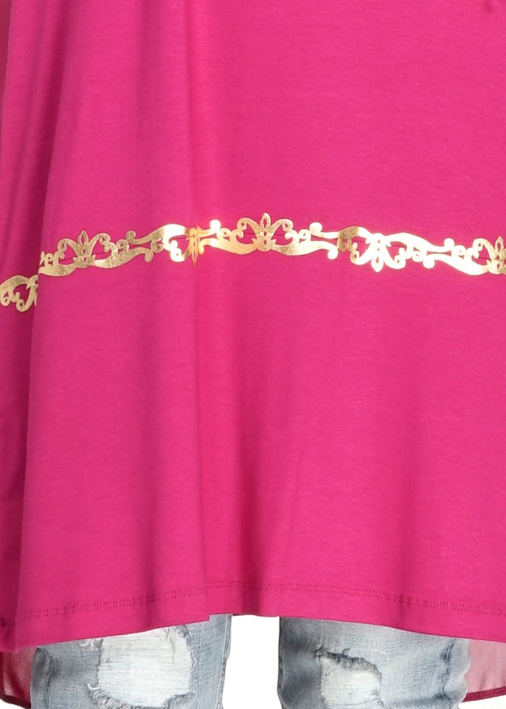 Tesettür giyim FUŞYA İŞLEME DETAYLI TUNİK 4692