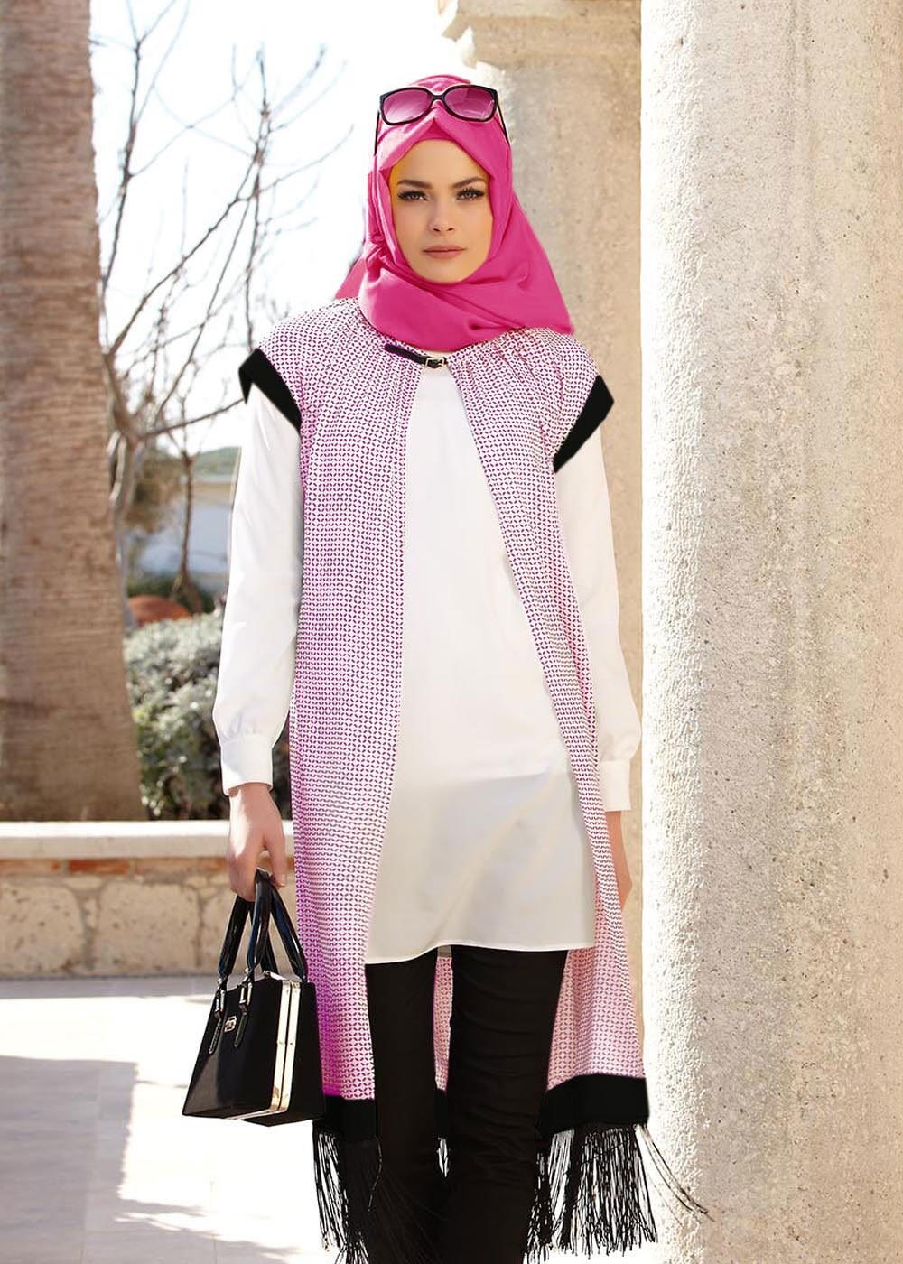 Tesettür giyim BEJ PÜSKÜL DETAYLI TUNİK 4710