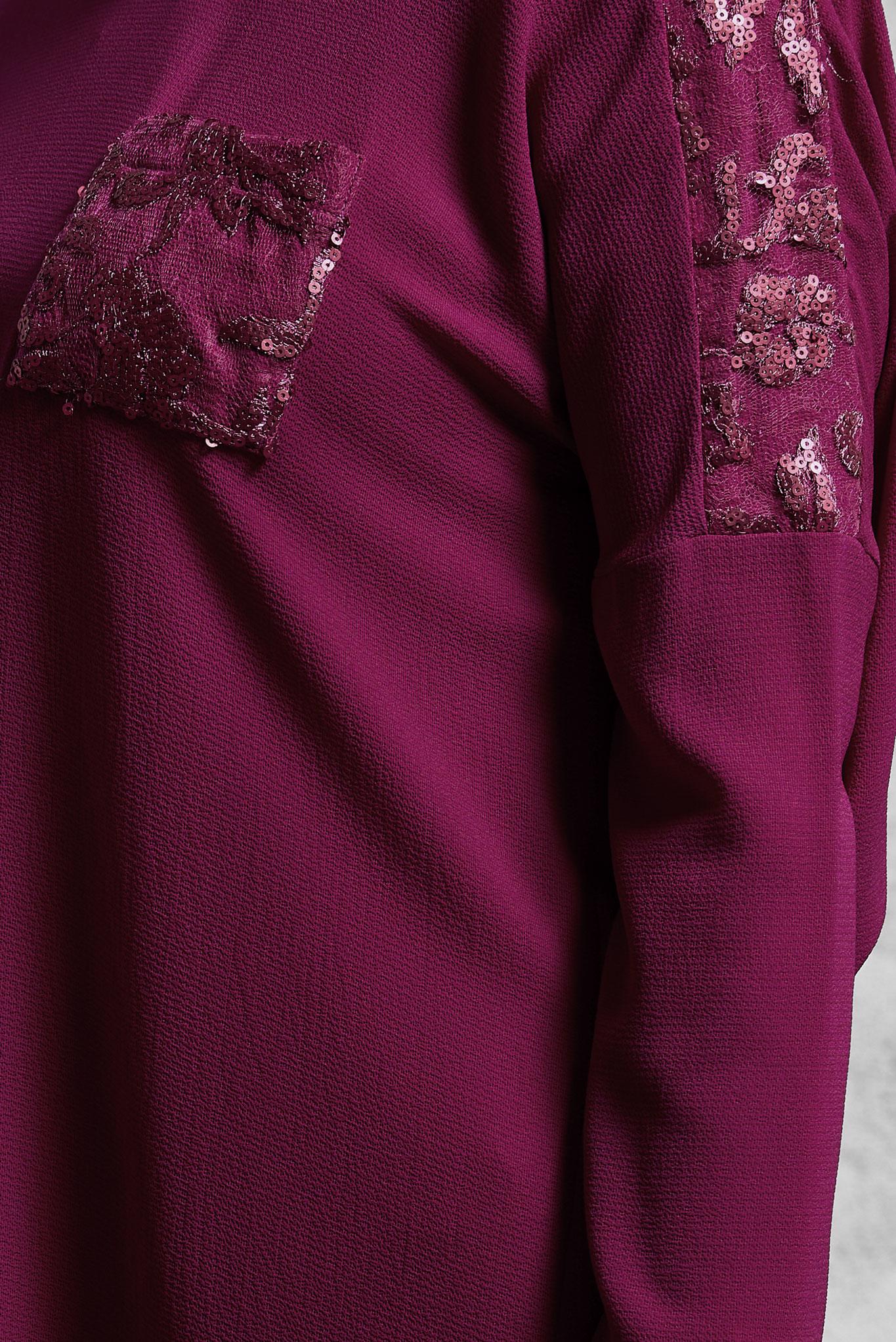 Hijab clothing PURPLE PATTERNED ASYMMETRIC CUT TUNIC 4722