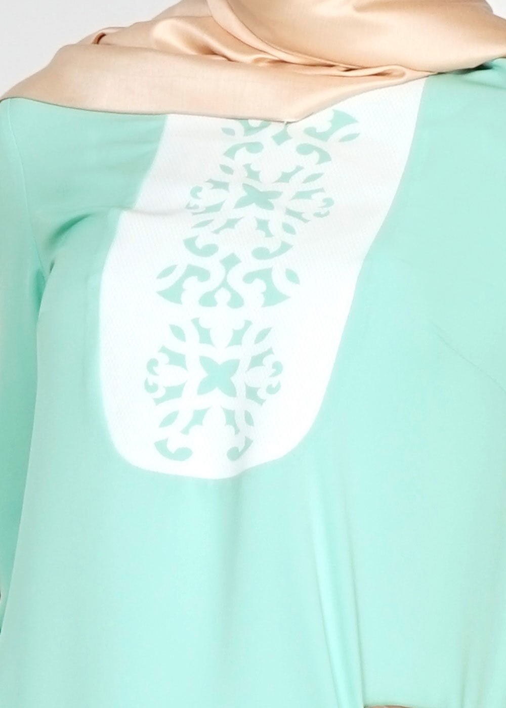 Tesettür giyim YEŞİL DESENLİ TUNİK 4730