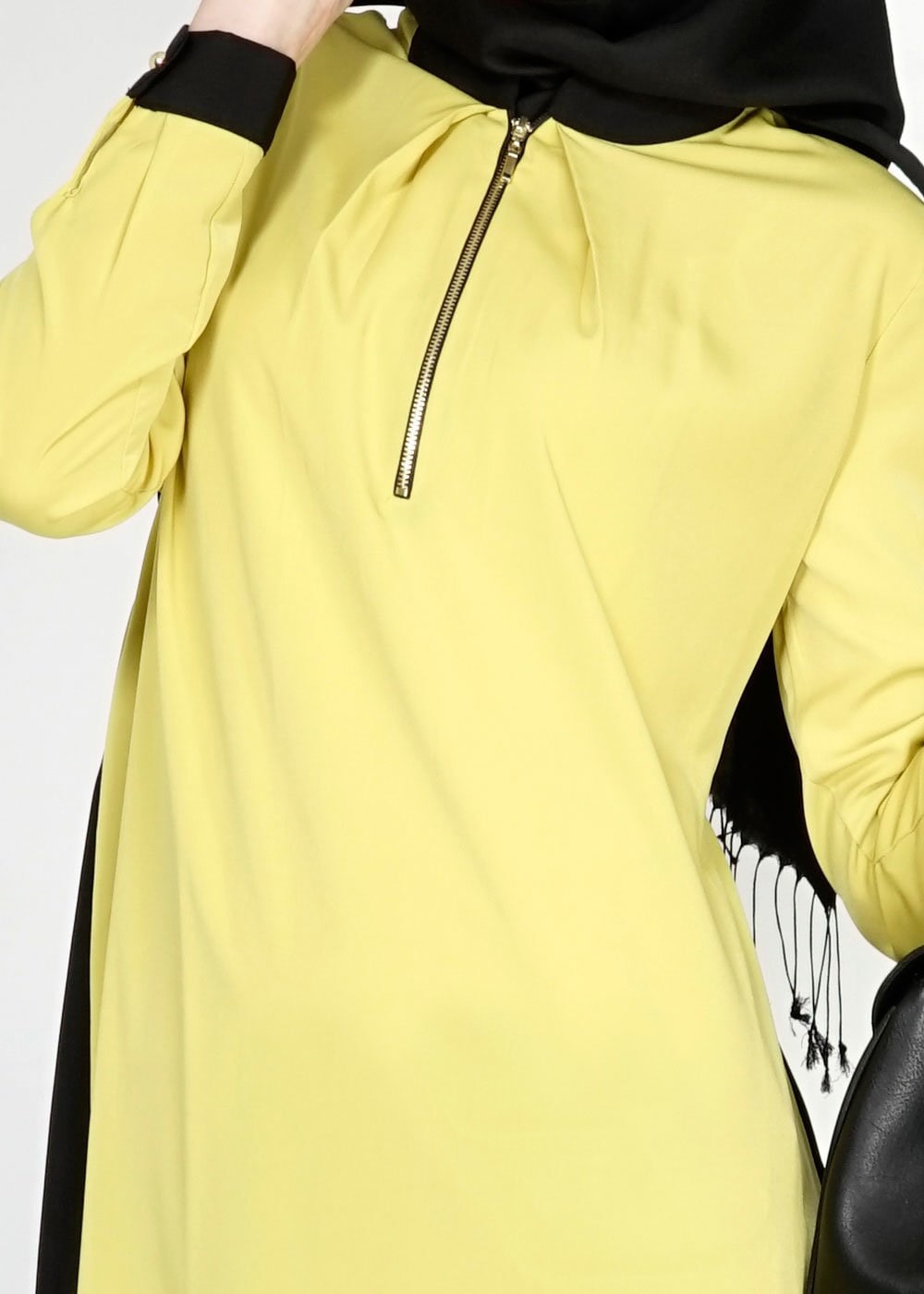 Tesettür giyim YEŞİL İKİ RENKLİ TUNİK 4836