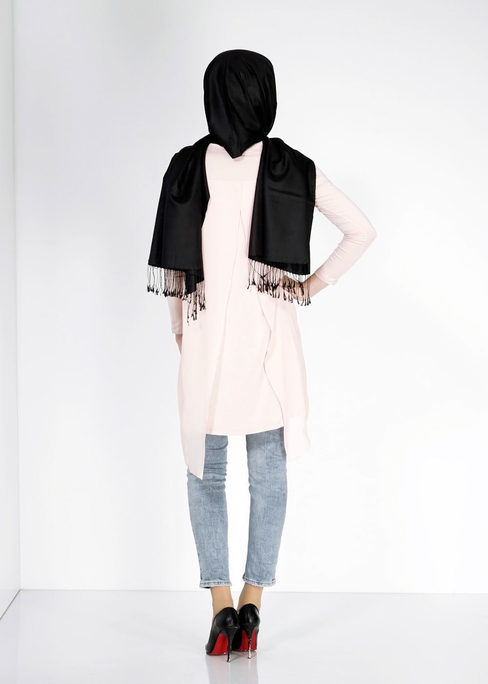 Tesettür giyim BEJ ASİMETRİK KESİM TUNİK 4878