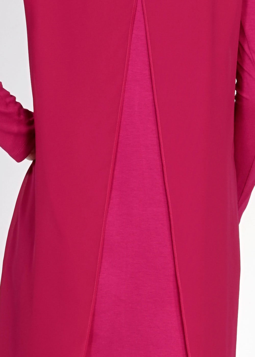 Tesettür giyim FUŞYA ASİMETRİK KESİM TUNİK 4878