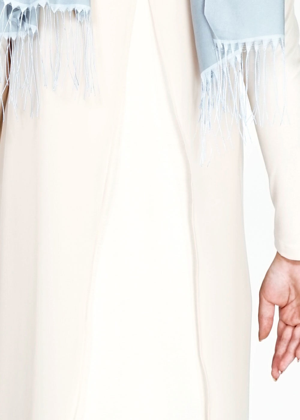 Tesettür giyim BEYAZ ASİMETRİK KESİM TUNİK 4878