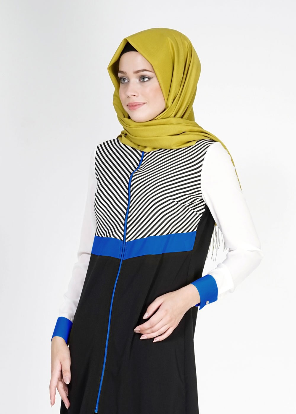 Tesettür giyim SİYAH ÇİZGİLİ TUNİK 4895