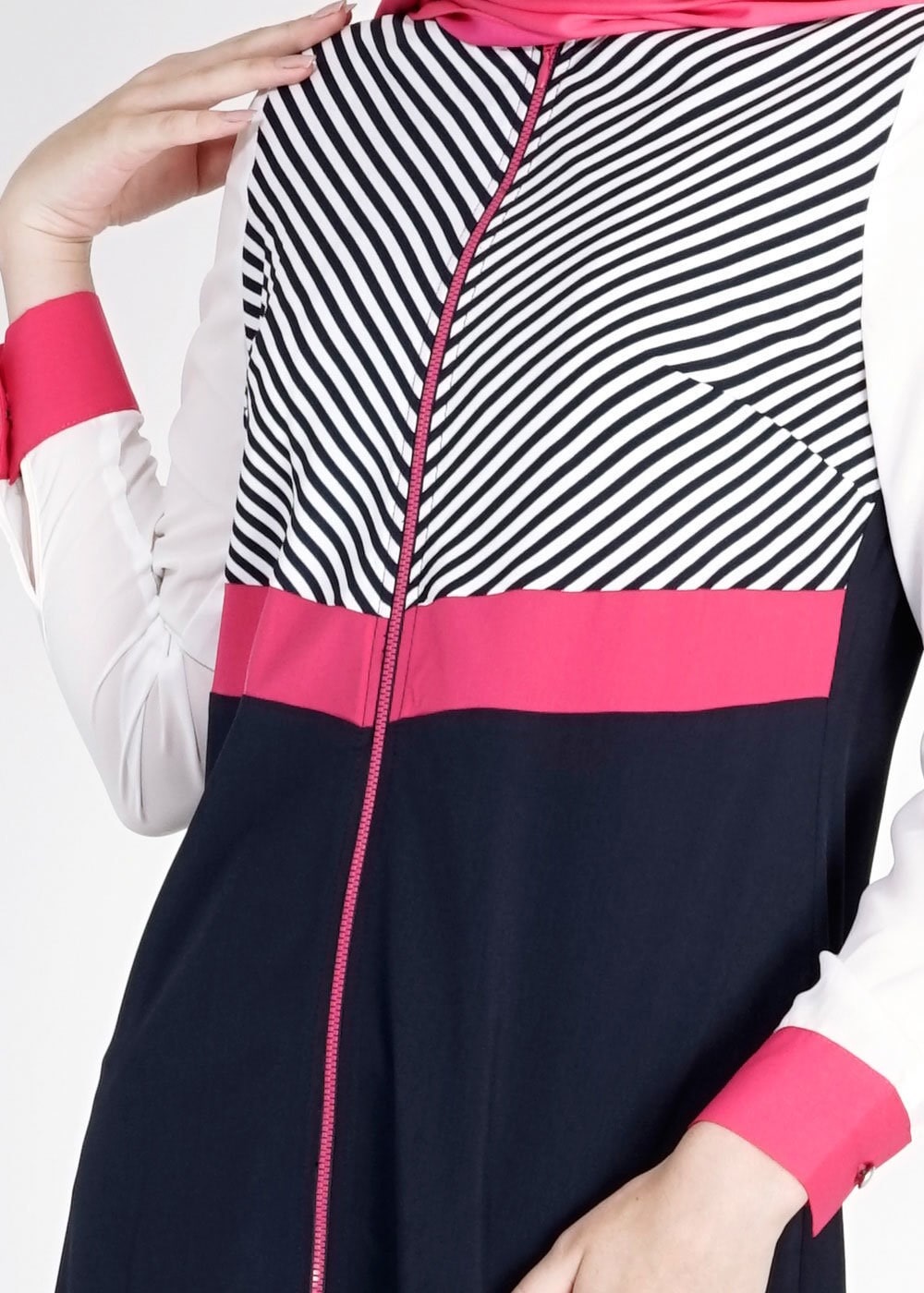 Tesettür giyim LACİVERT ÇİZGİLİ TUNİK 4895