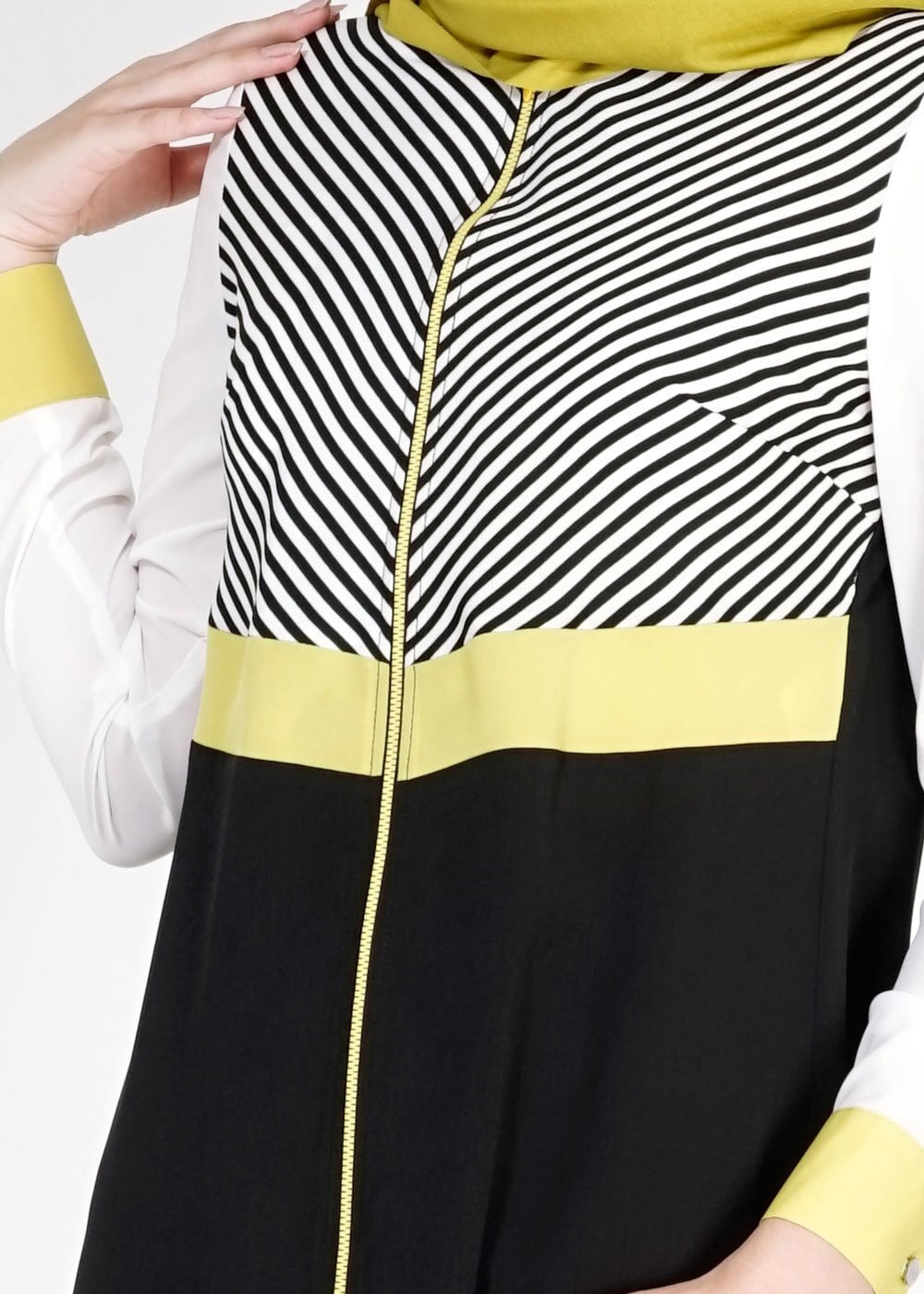 Tesettür giyim SİYAH ÇİZGİLİ TUNİK 4895