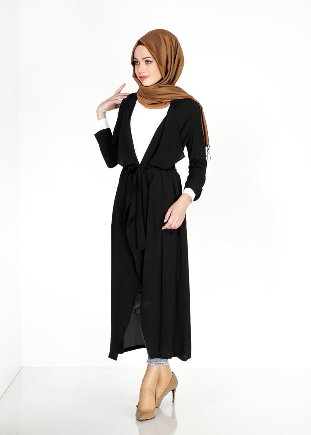 Tesettür giyim SİYAH UZUN TESETTÜR TUNİK 4907