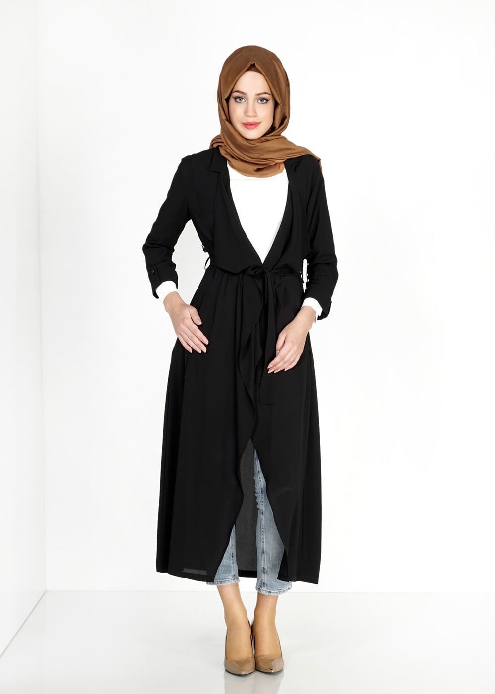 Tesettür giyim SİYAH UZUN TESETTÜR TUNİK 4907