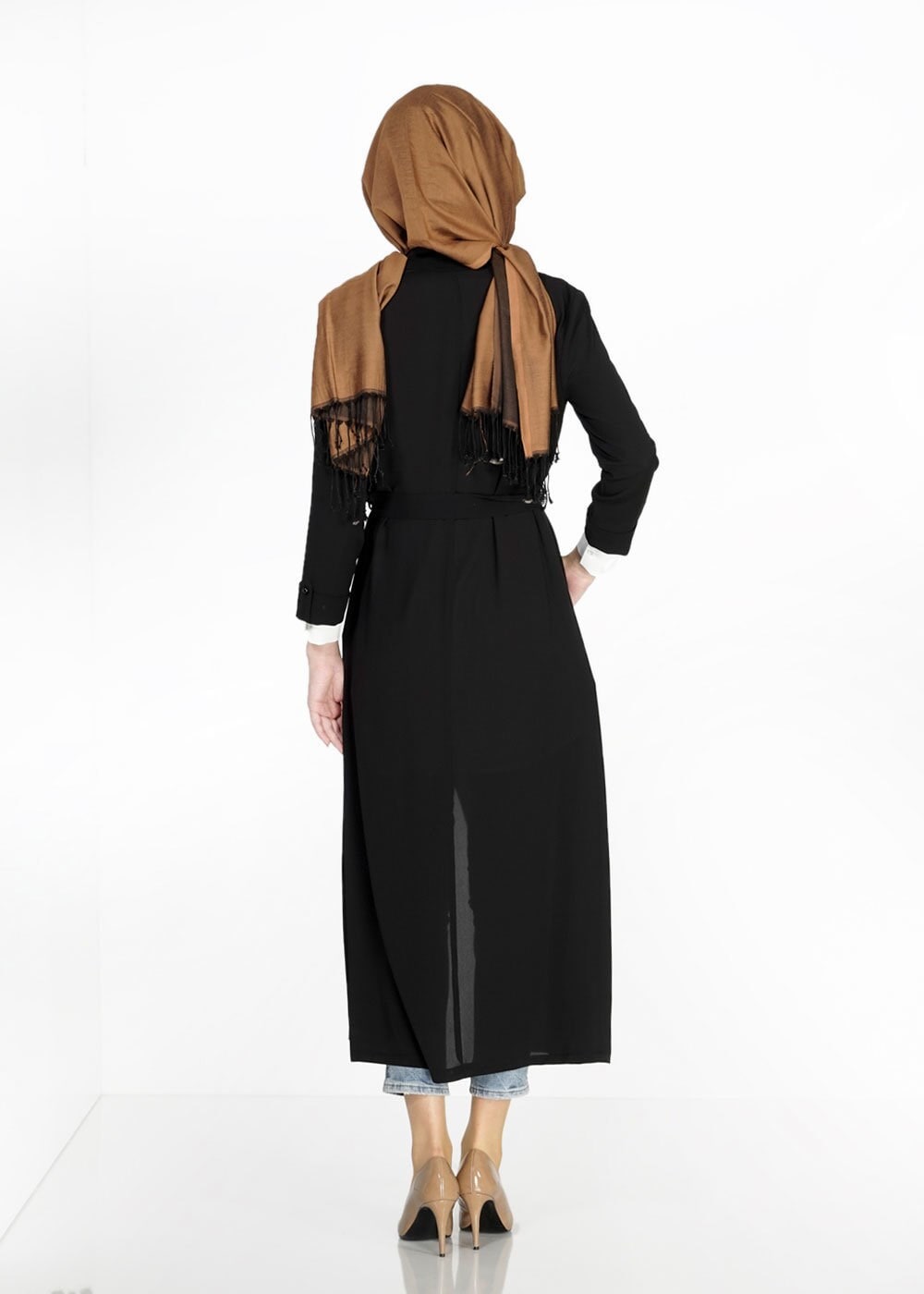 Tesettür giyim SİYAH UZUN TESETTÜR TUNİK 4907