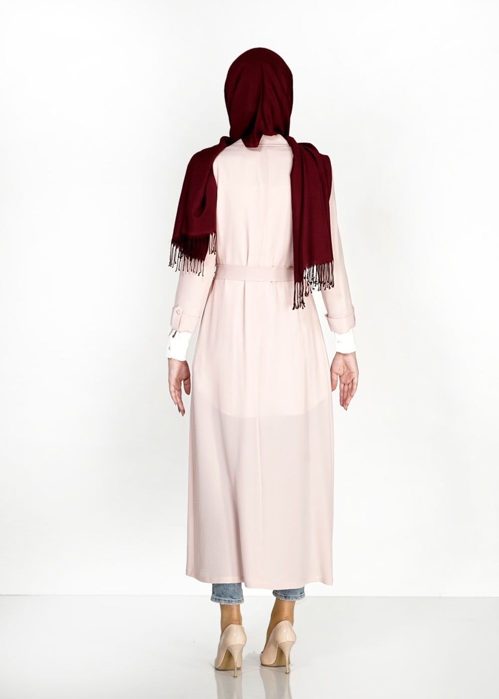 Tesettür giyim PUDRA UZUN TESETTÜR TUNİK 4907