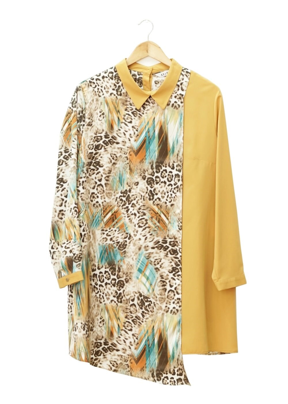 Hijab clothing GREEN PATTERNED TUNIC 4918