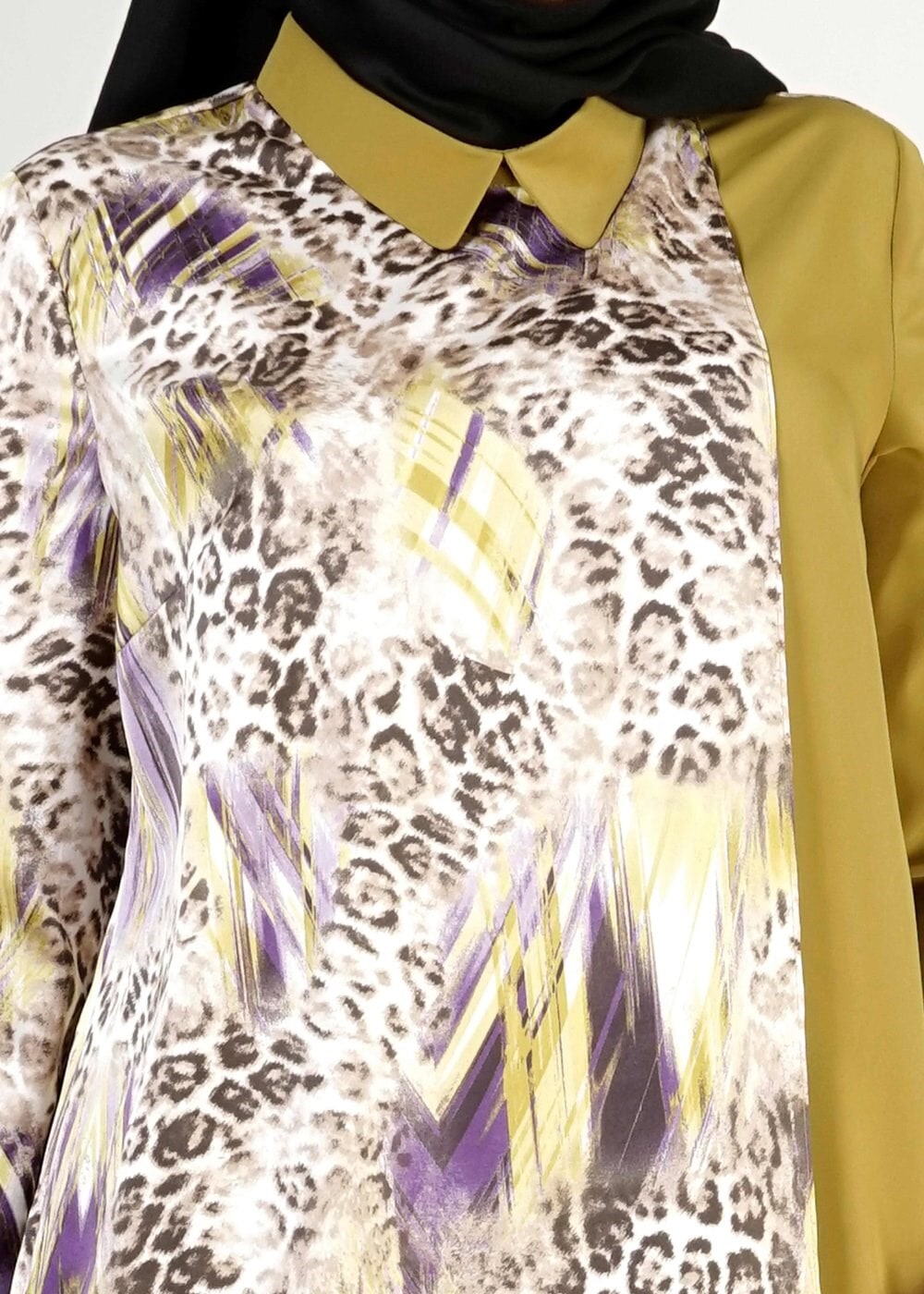 Hijab clothing GREEN PATTERNED TUNIC 4918