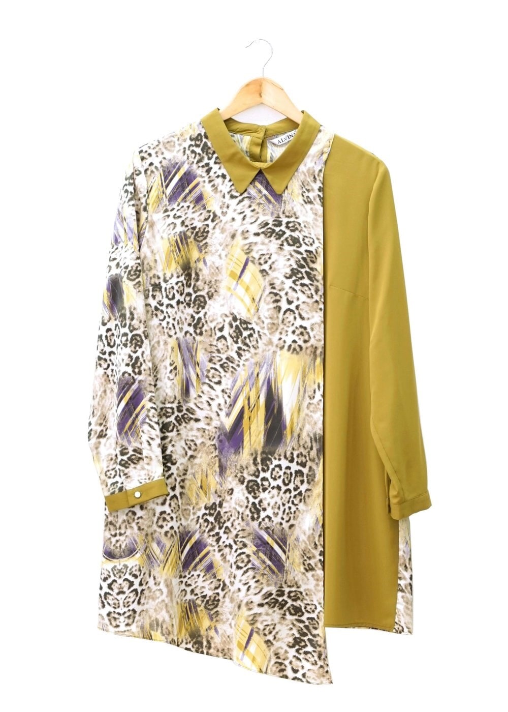 Hijab clothing GREEN PATTERNED TUNIC 4918