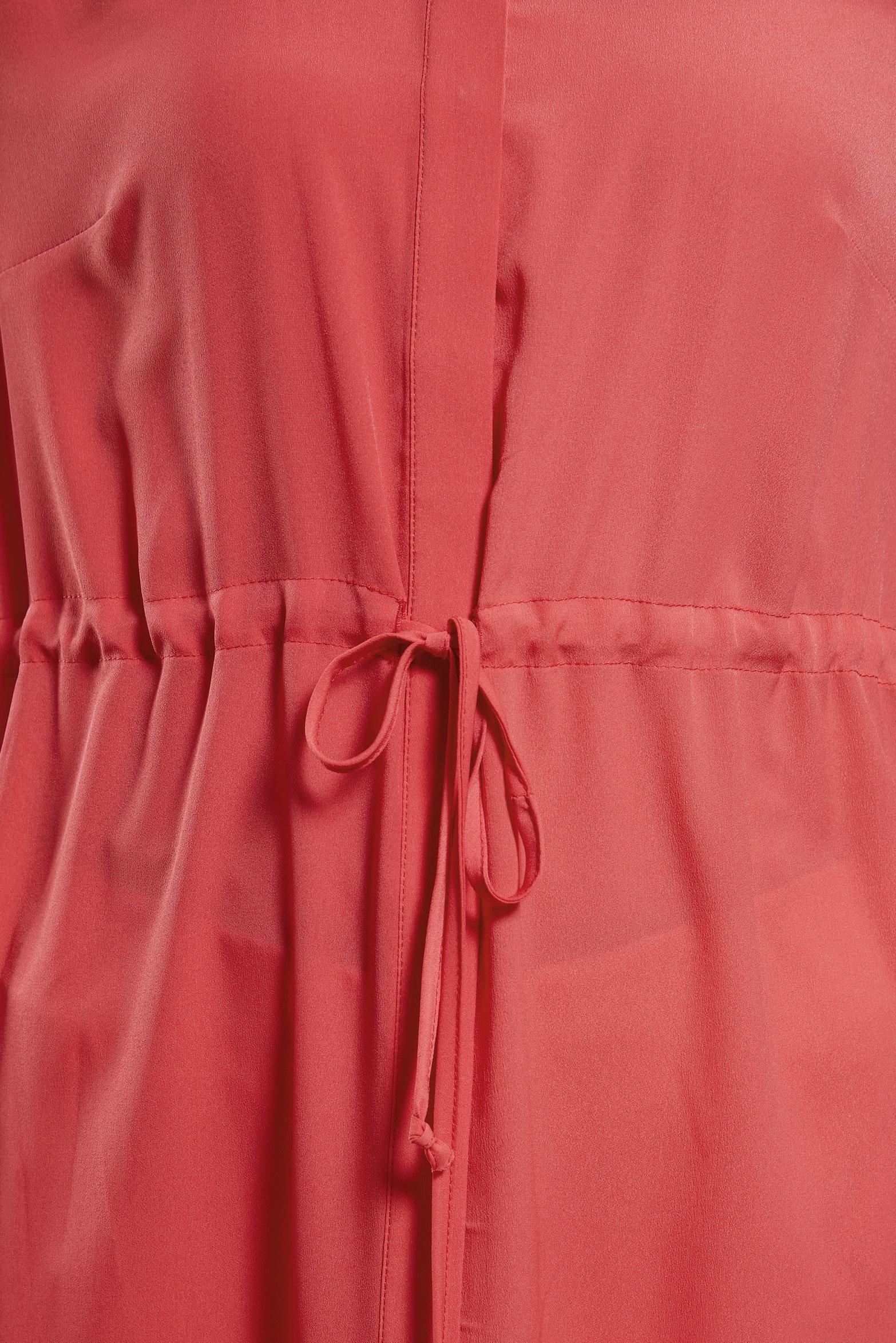 Tesettür giyim MERCAN BELİ BÜZGÜLÜ GİZLİ DÜĞMELİ TUNİK 4966 