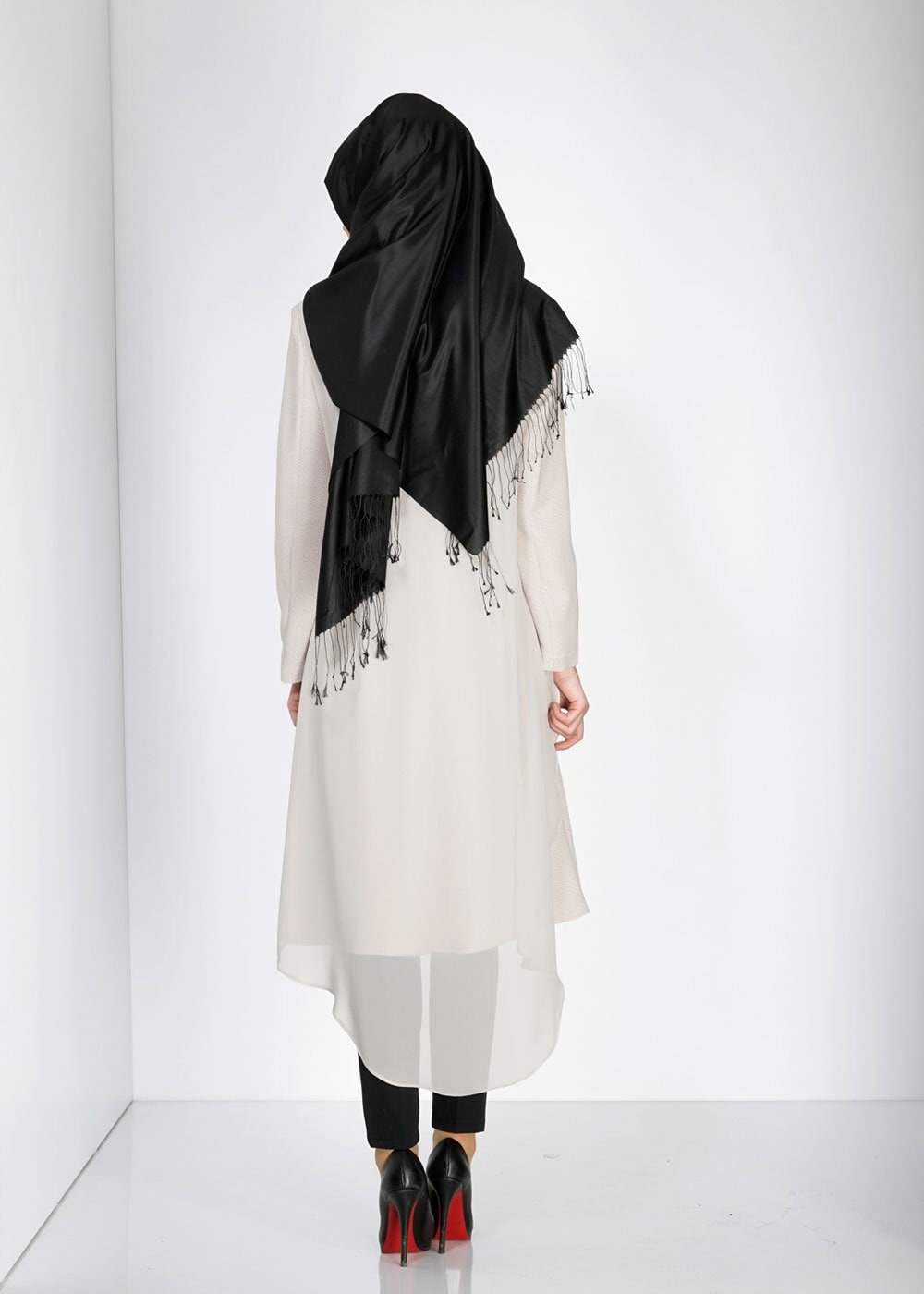 Tesettür giyim BEJ 1435 Nazenin Tesettür Trench