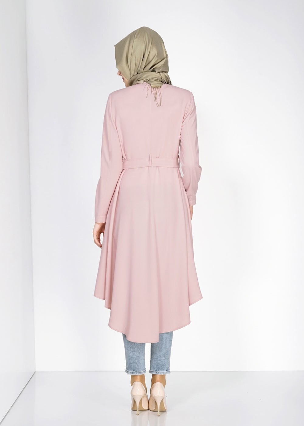 Tesettür giyim PUDRA 1439 Feris Tesettür Trench