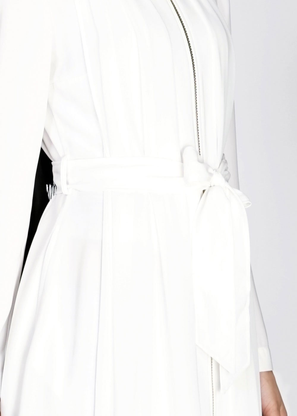 Tesettür giyim BEYAZ 1439 Feris Tesettür Trench