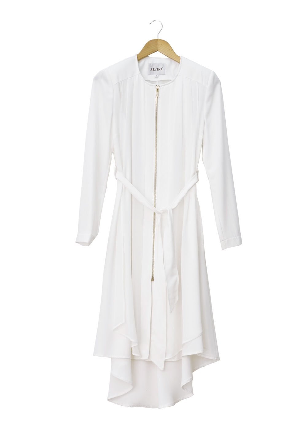 Tesettür giyim BEYAZ 1439 Feris Tesettür Trench