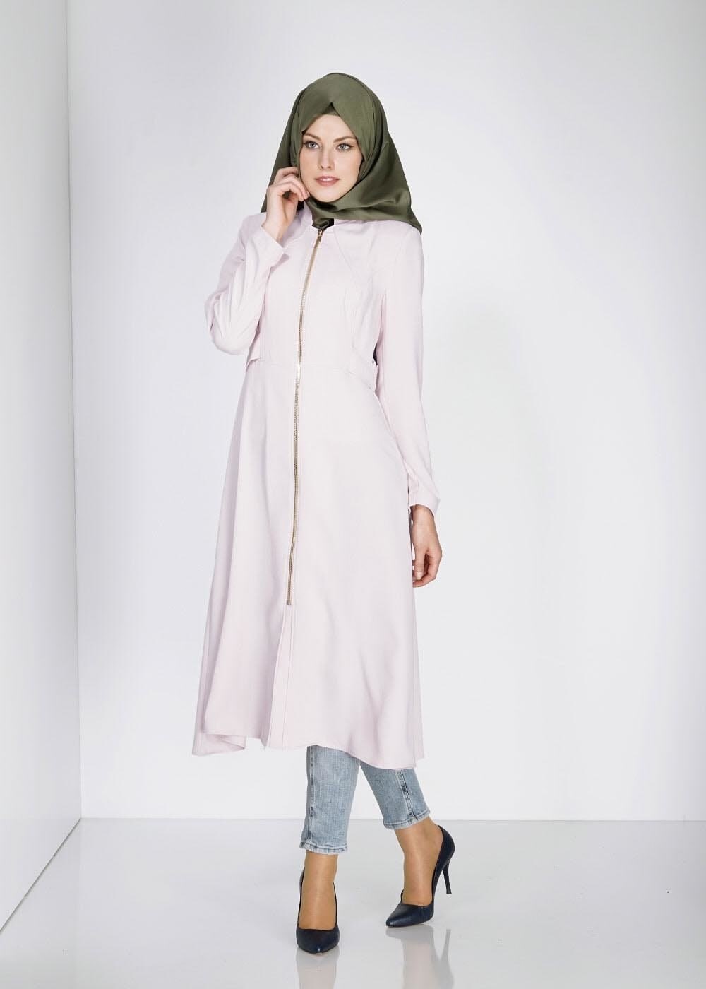 Tesettür giyim PUDRA 1445 Marca Tesettür Trench