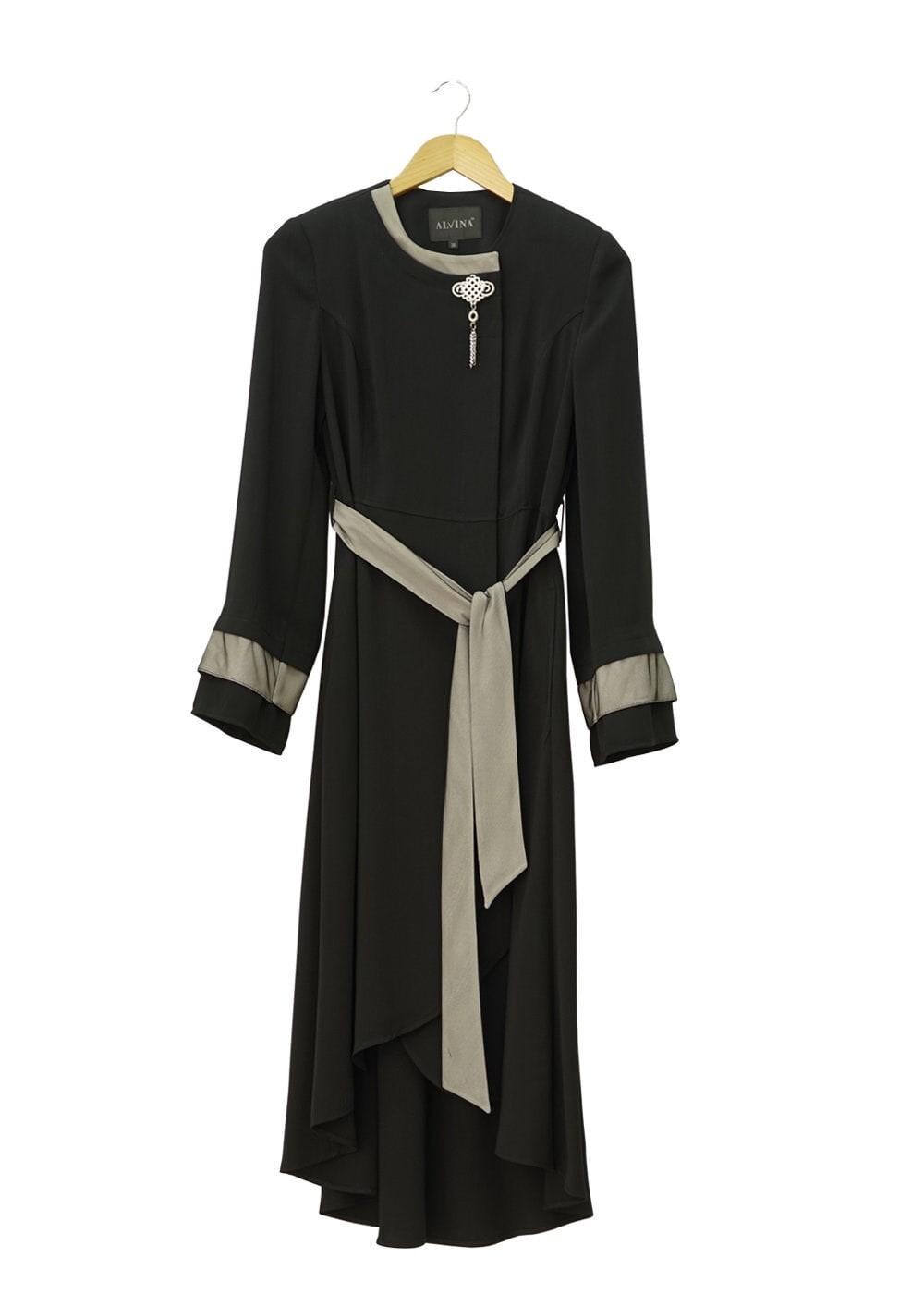 Tesettür giyim SİYAH 1448 Virona Tesettür Trench