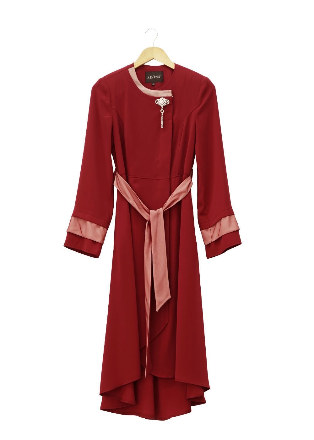 Tesettür giyim BORDO 1448 Virona Tesettür Trench