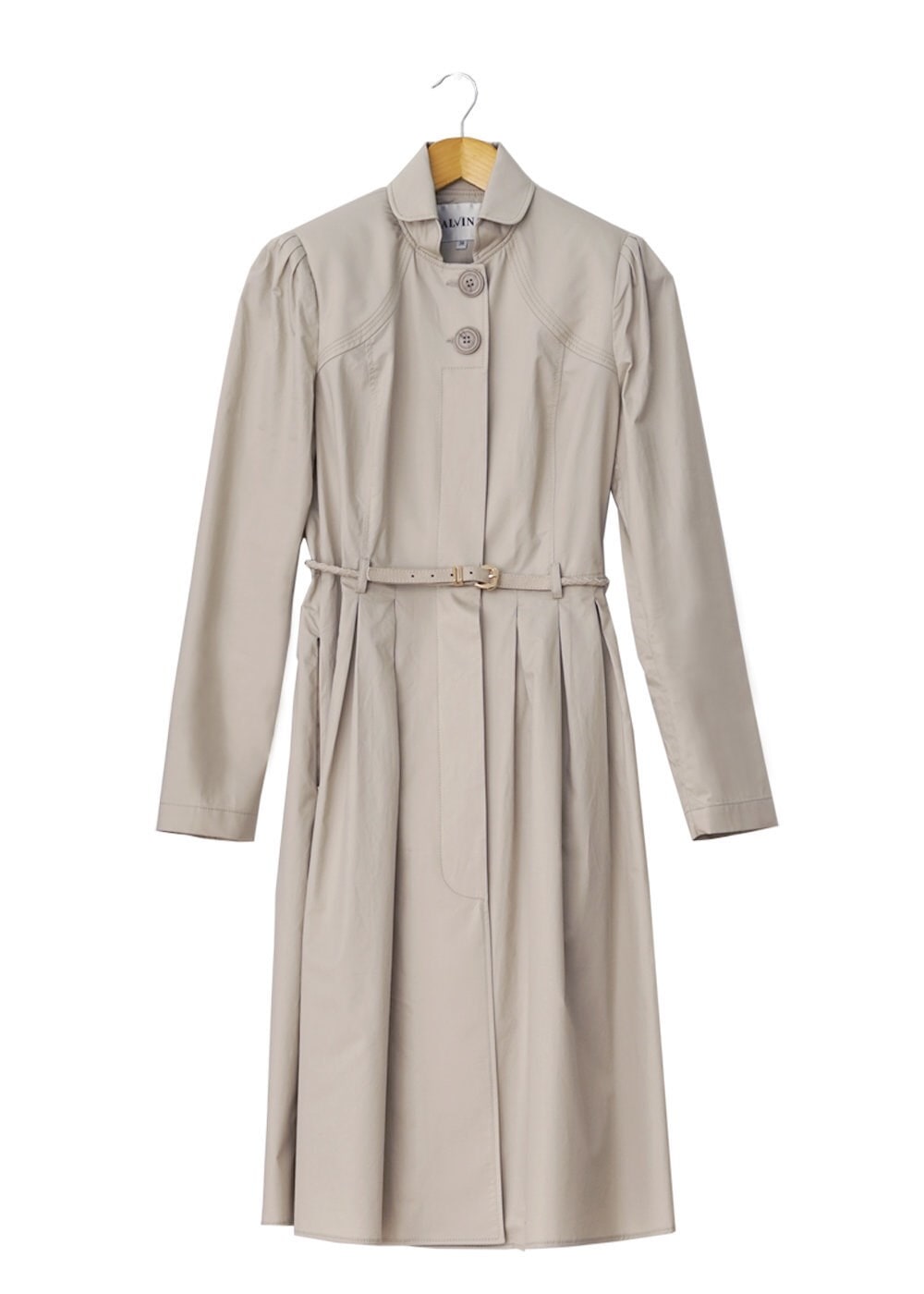 Tesettür giyim BEJ DÜĞME DETAYLI TRENÇKOT 1451