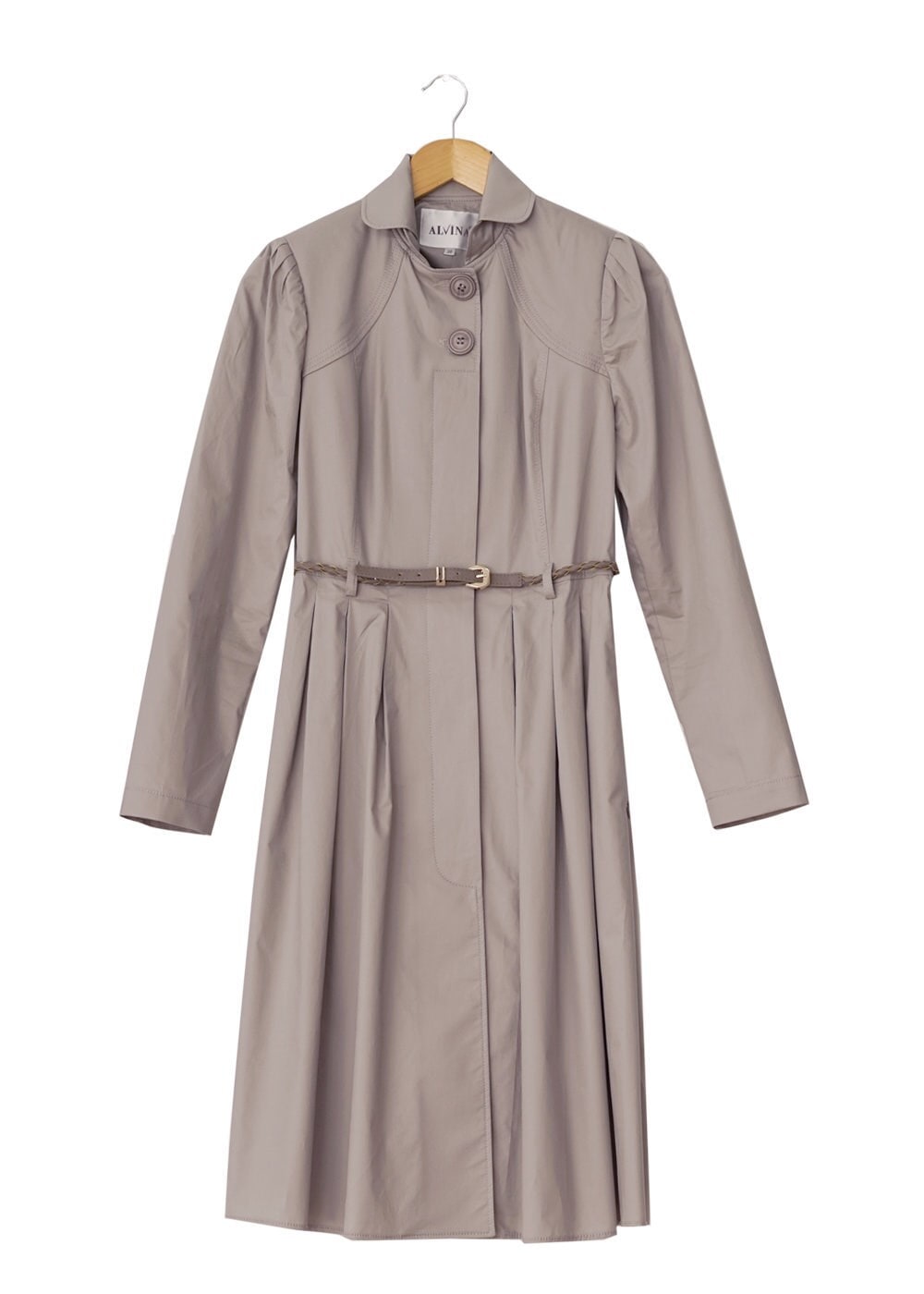 Tesettür giyim BEJ DÜĞME DETAYLI TRENÇKOT 1451