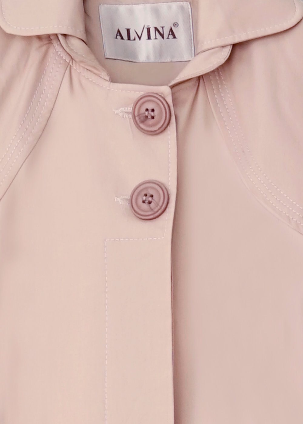 Tesettür giyim PUDRA DÜĞME DETAYLI TRENÇKOT 1451