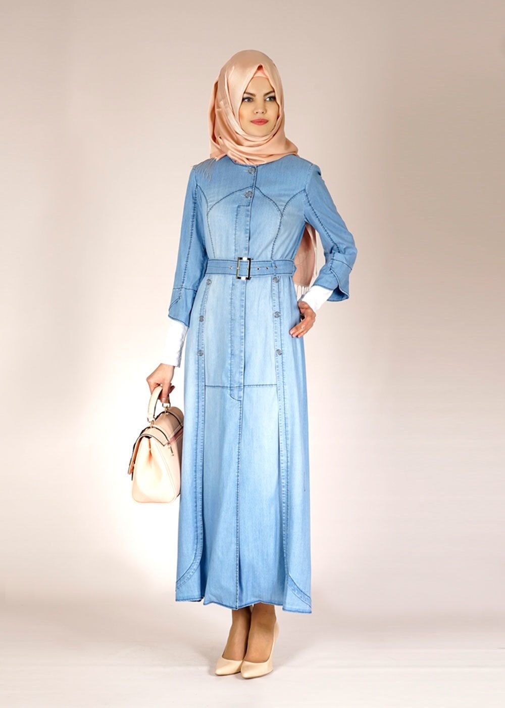 Tesettür giyim MAVİ 1459 MİRO 2079 PARDESÜ 38/46