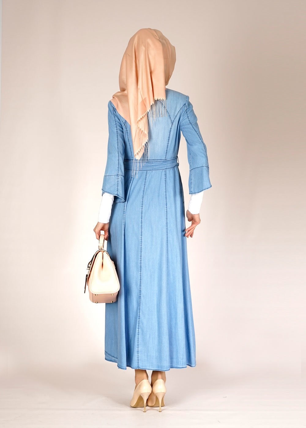 Tesettür giyim MAVİ 1459 MİRO 2079 PARDESÜ 38/46