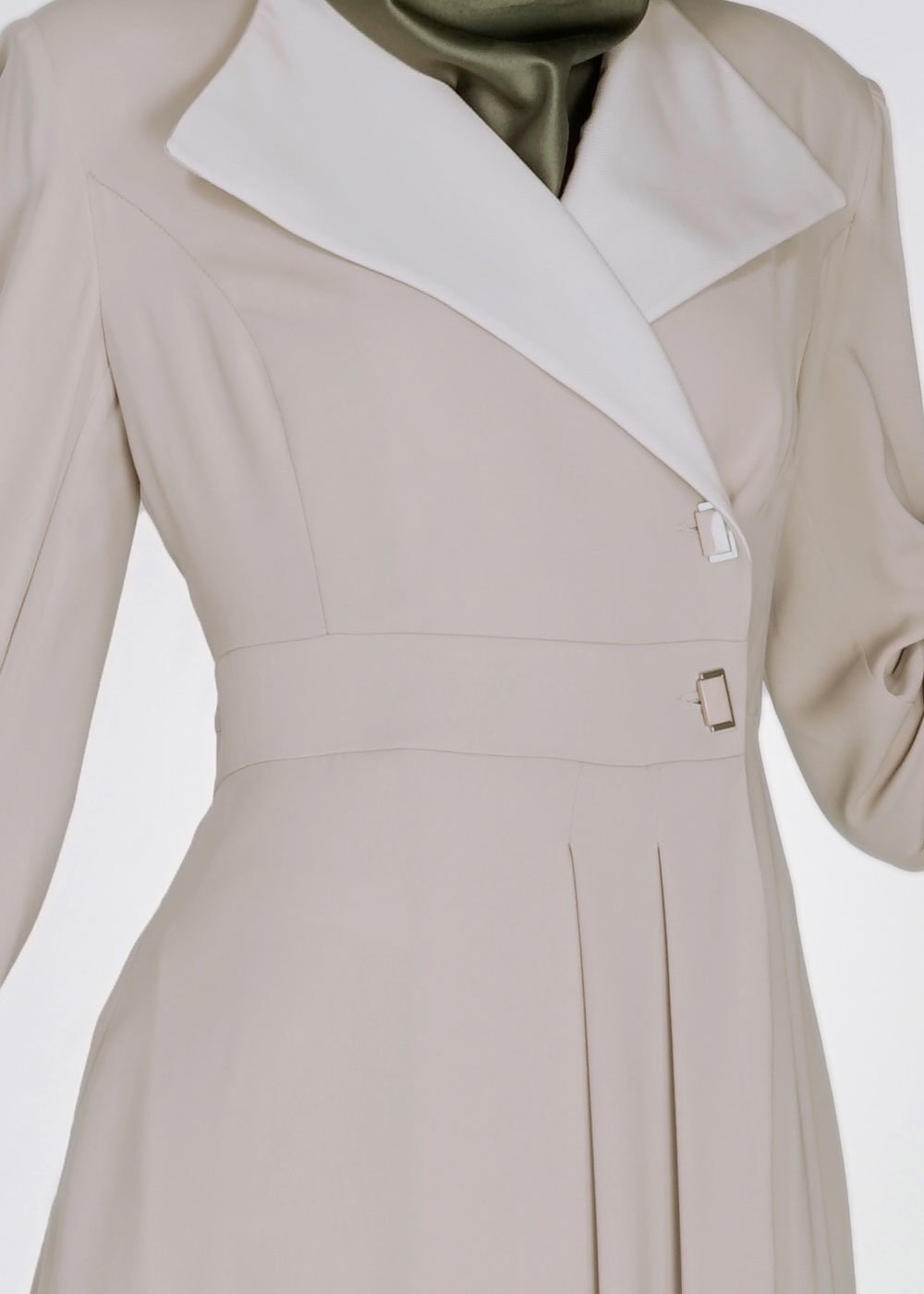 Tesettür giyim BEJ 1464 Farah 6288 Tesettür Trench