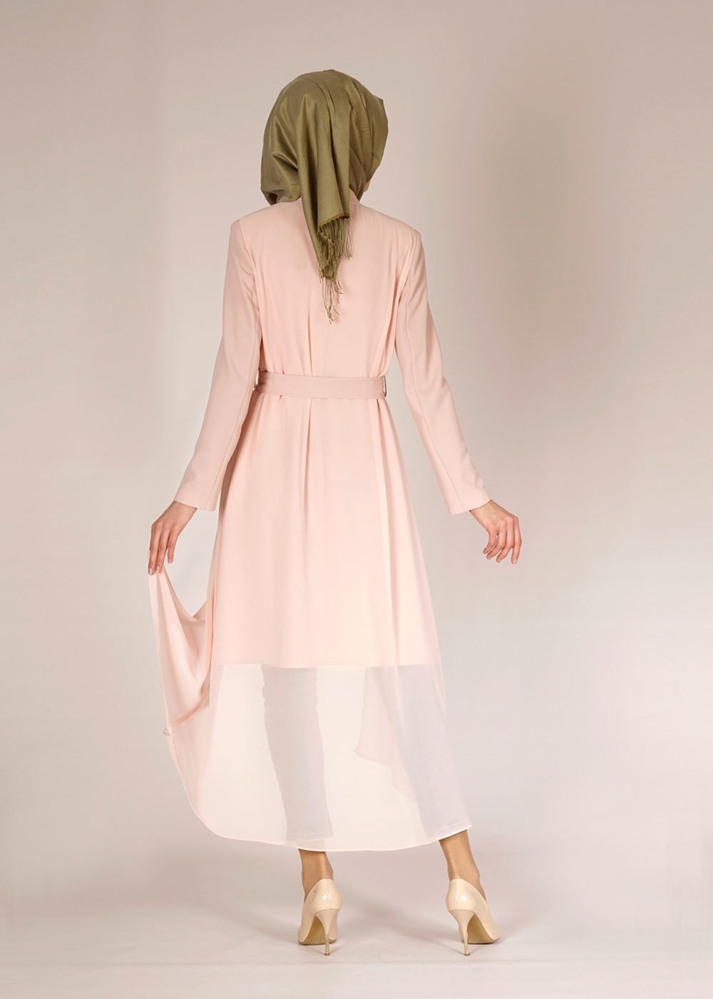 Tesettür giyim PUDRA 1466 NAZENİN 5960 TRENCH 38/44