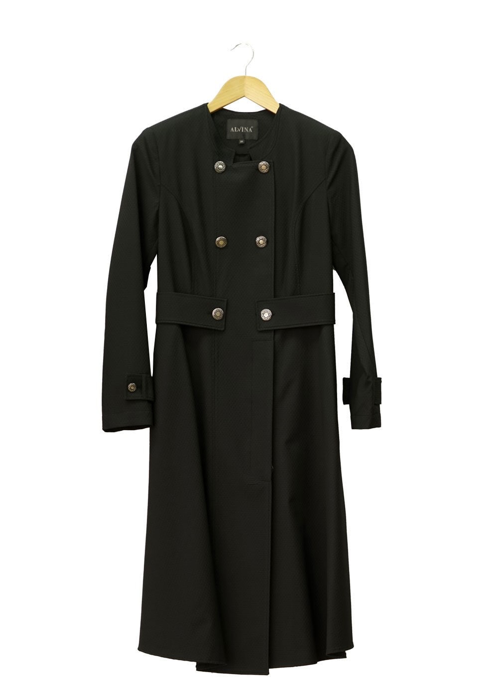 Tesettür giyim SİYAH ARKASI FERMUAR DETAYLI TRENÇKOT 1467