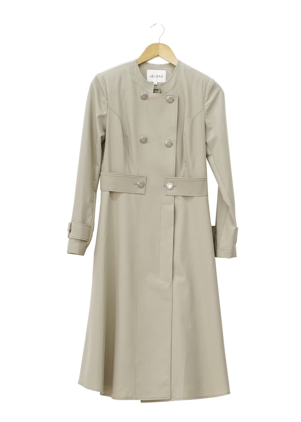 Tesettür giyim HAKİ ARKASI FERMUAR DETAYLI TRENÇKOT 1467