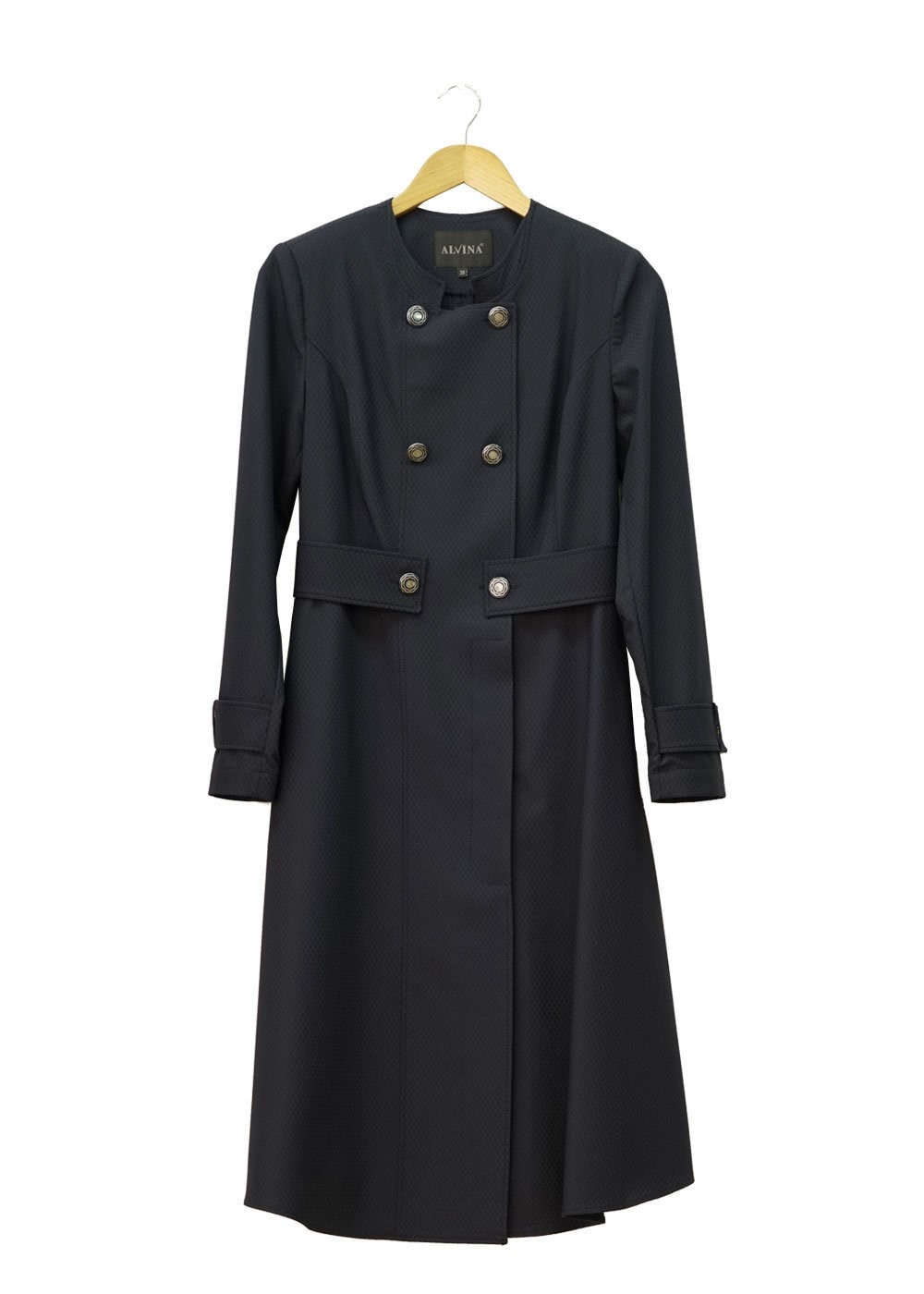 Tesettür giyim LACİVERT ARKASI FERMUAR DETAYLI TRENÇKOT 1467