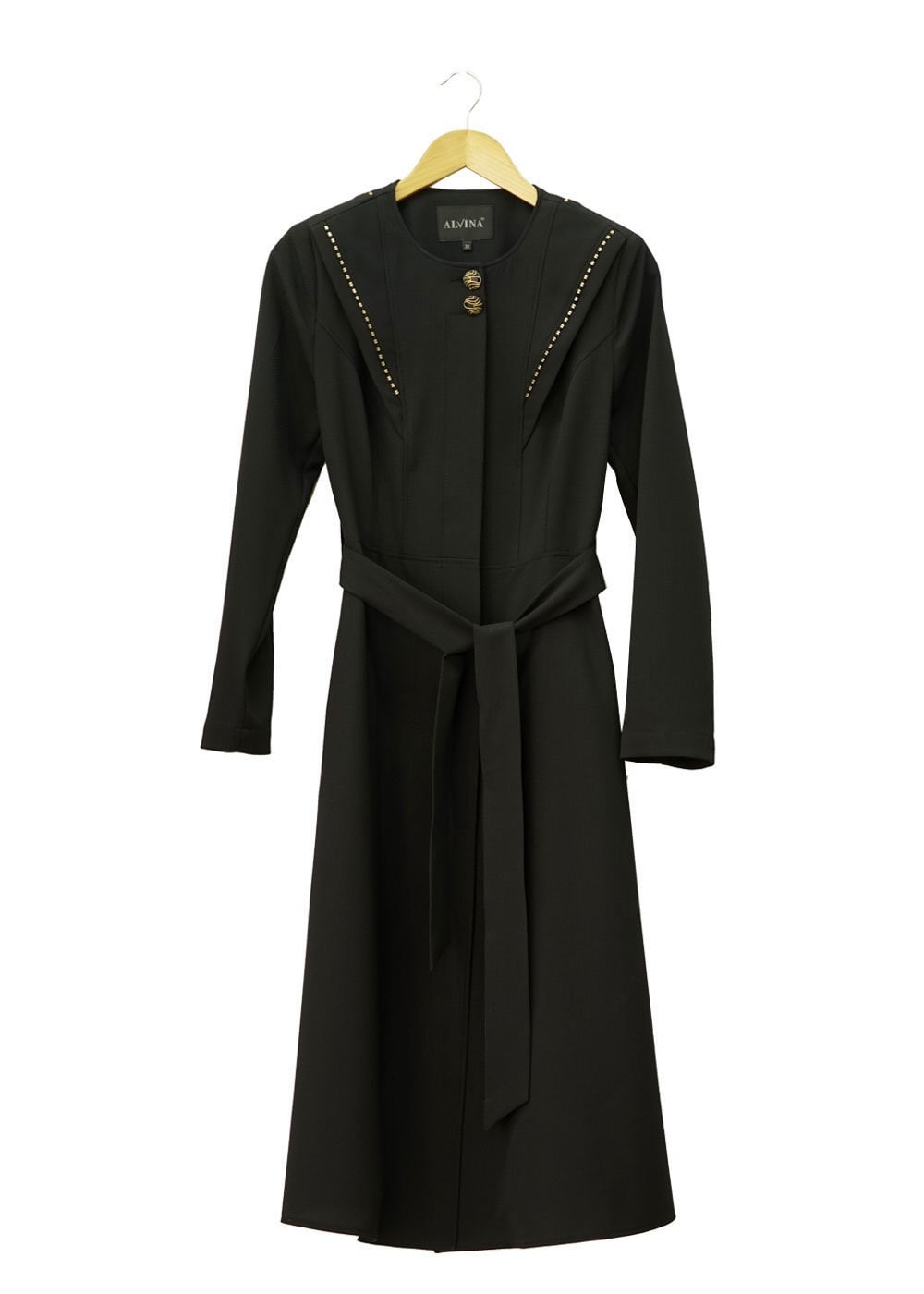 Tesettür giyim SİYAH 1484 GOFRET-2 TRENCH 38/46 TEK38