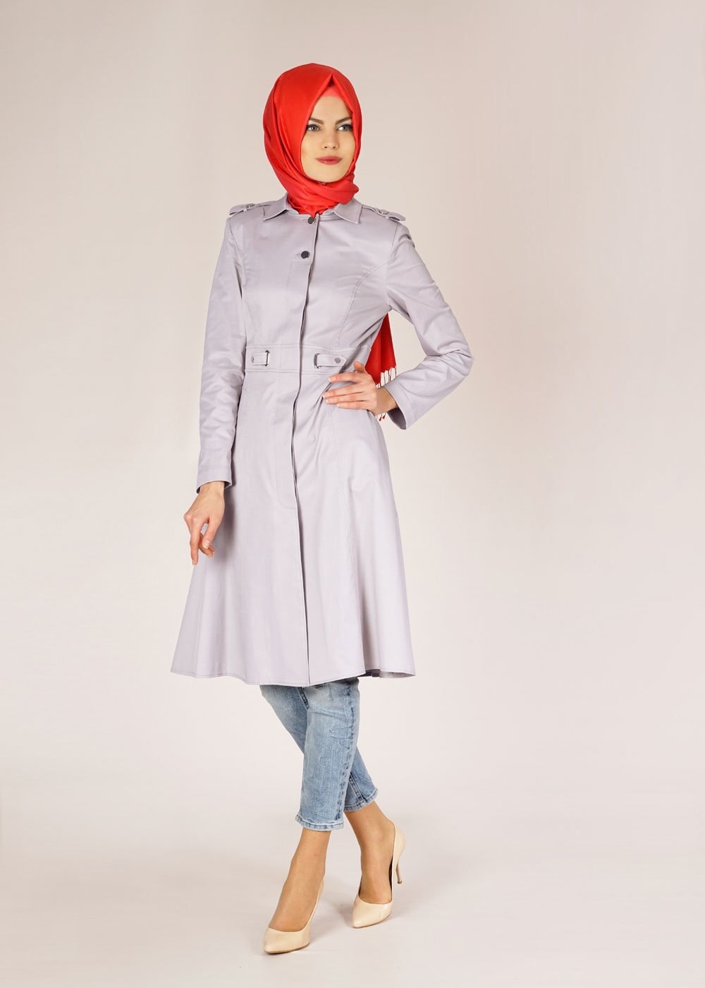 Tesettür giyim BEJ 1488 Beste Tesettür Trench