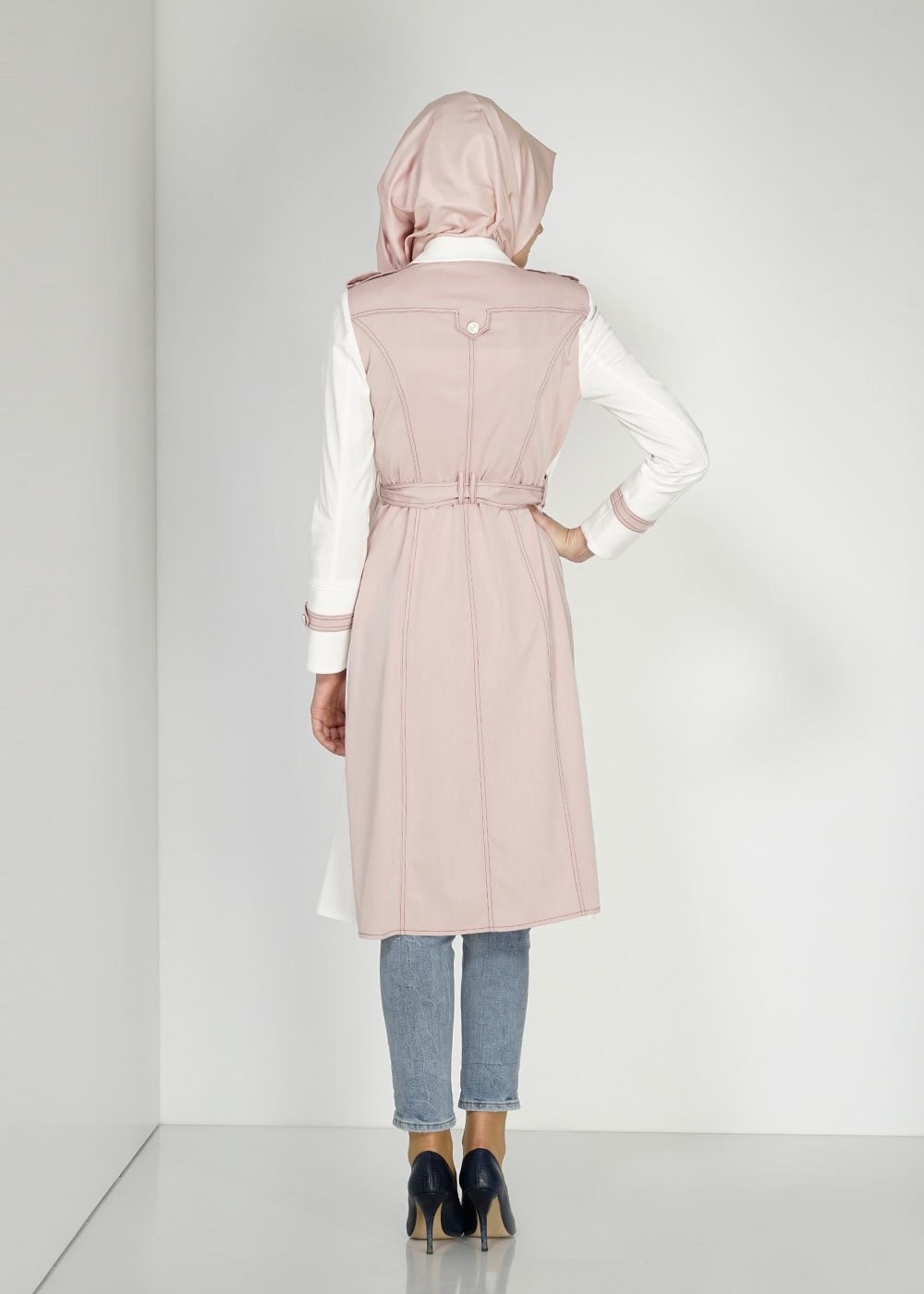 Tesettür giyim PUDRA 1498 Dulce Tesettür Trench