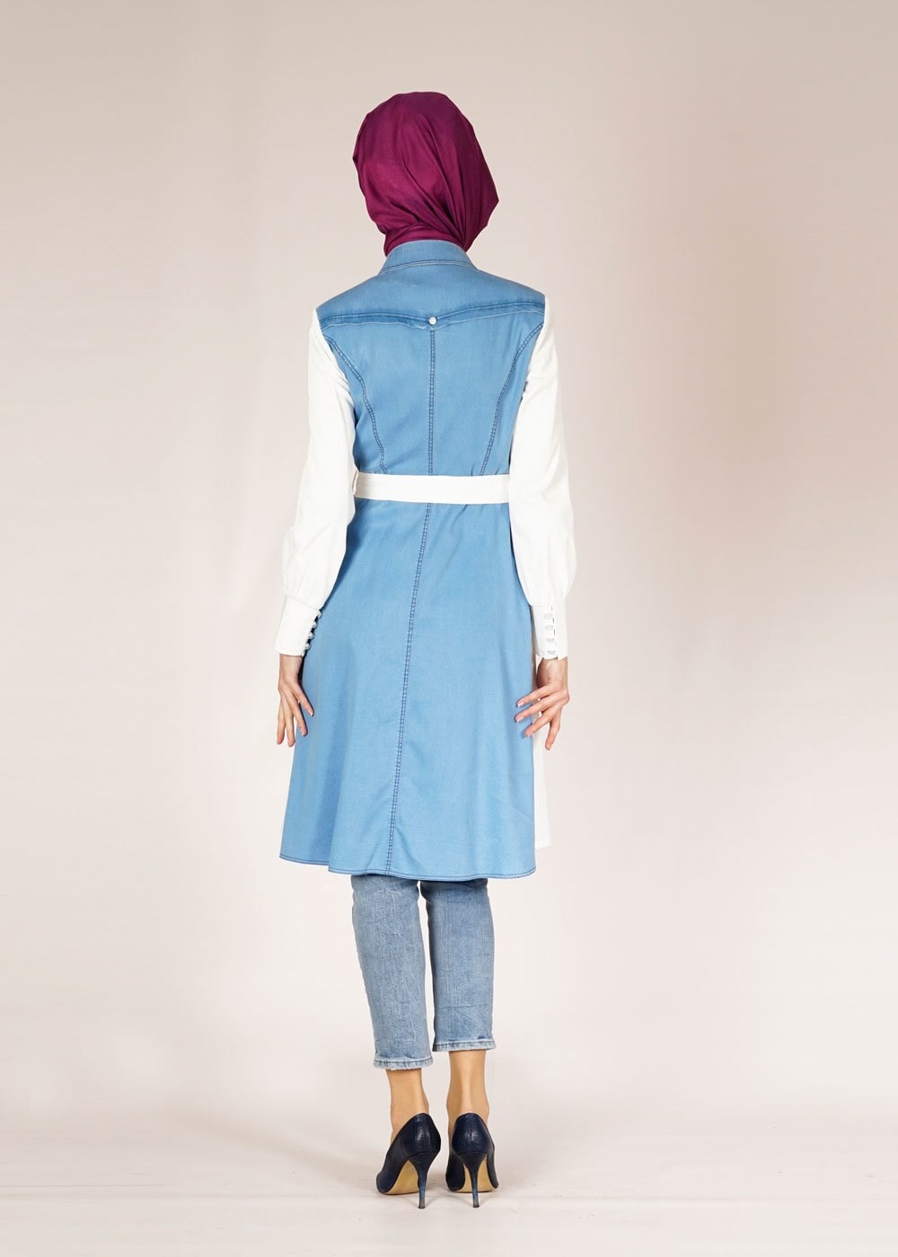 Hijab clothing WHITE 1500 MİRA TRENCH 36/44