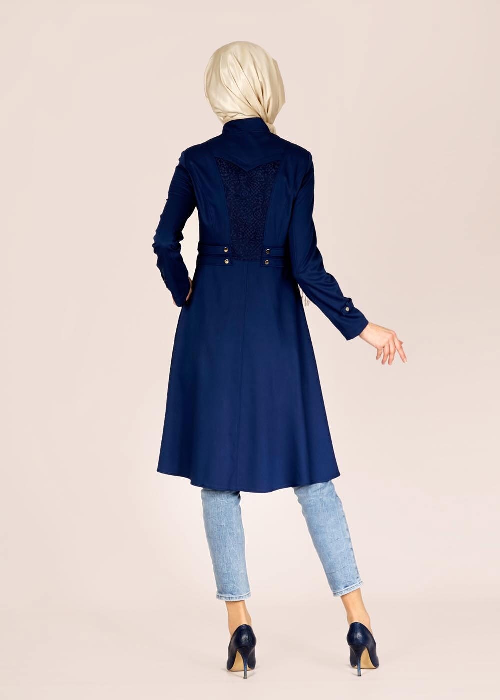 Tesettür giyim LACİVERT 1503 Summer Tesettür Trenc