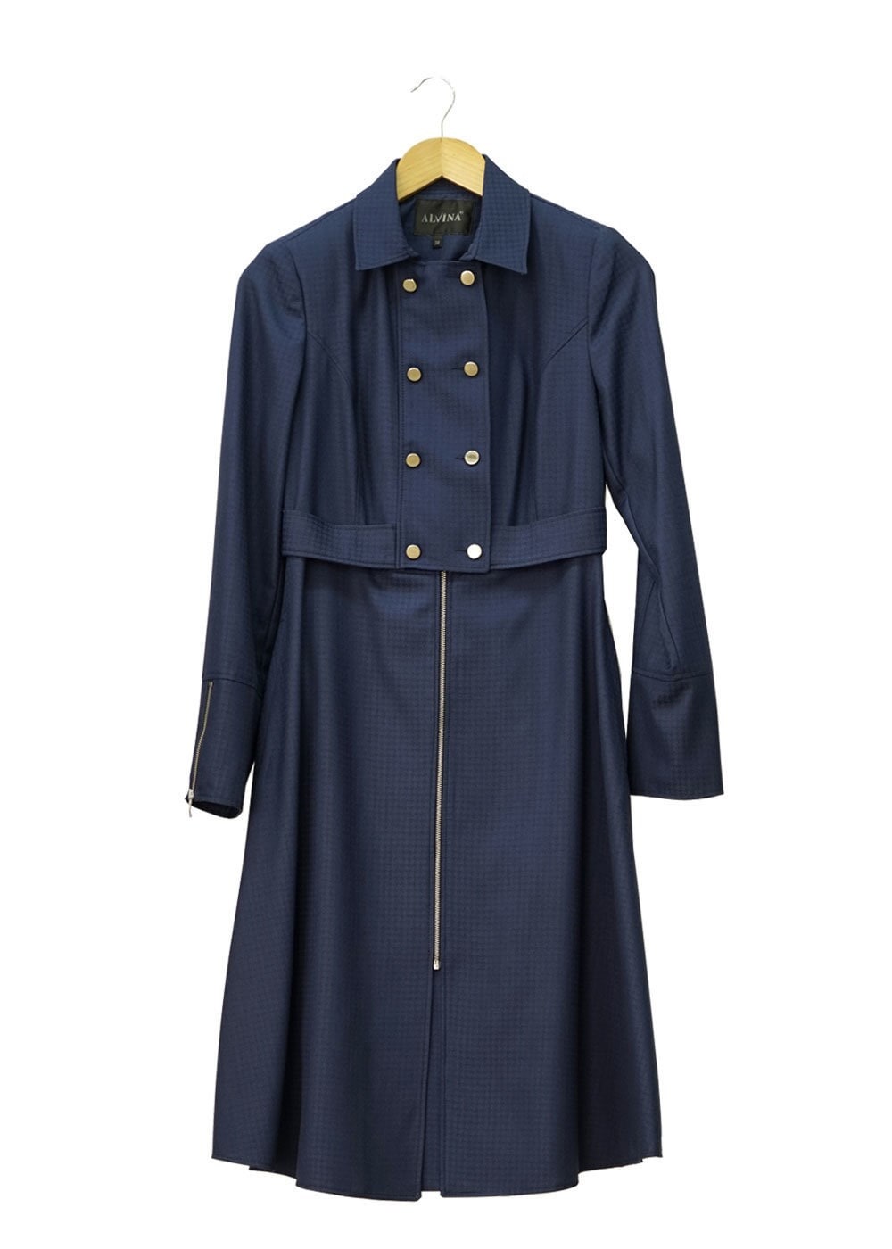 Tesettür giyim LACİVERT DÜĞME DETAYLI FERMUARLI TRENÇKOT 1507