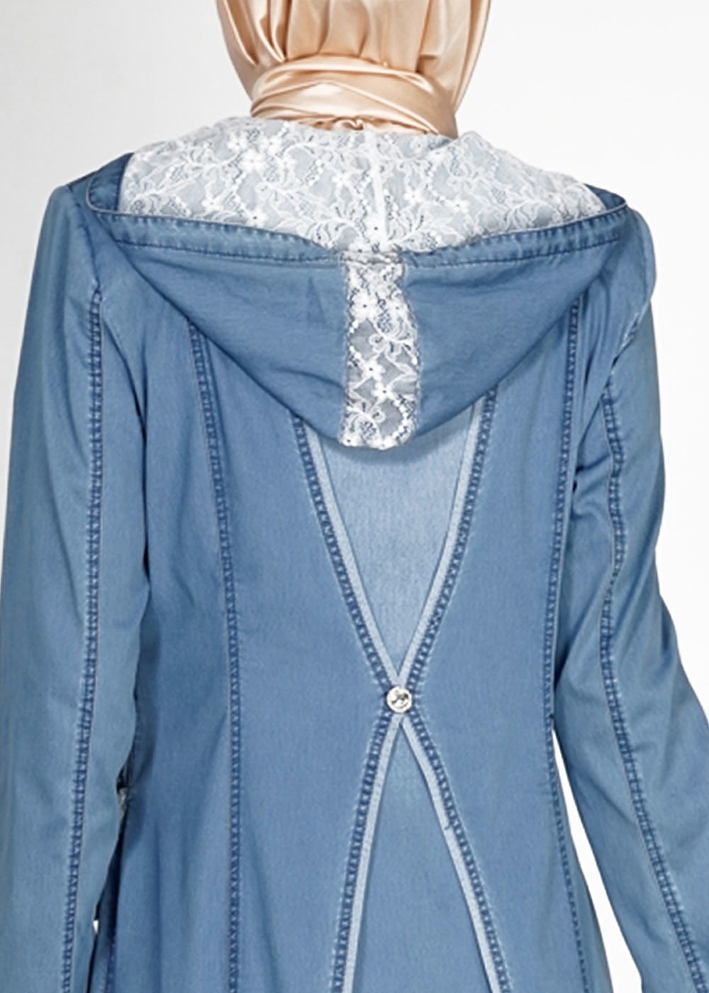 Tesettür giyim MAVİ 1512 Benin Tesettür Trench