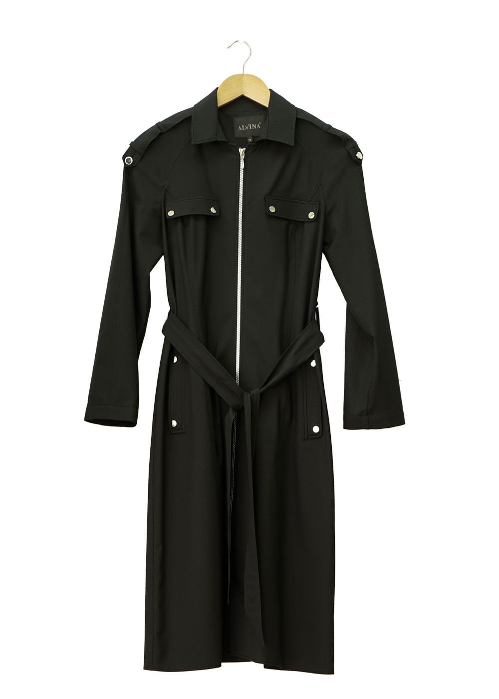 Tesettür giyim SİYAH FERMUARLI CEP DETAYLI TRENÇKOT 1515