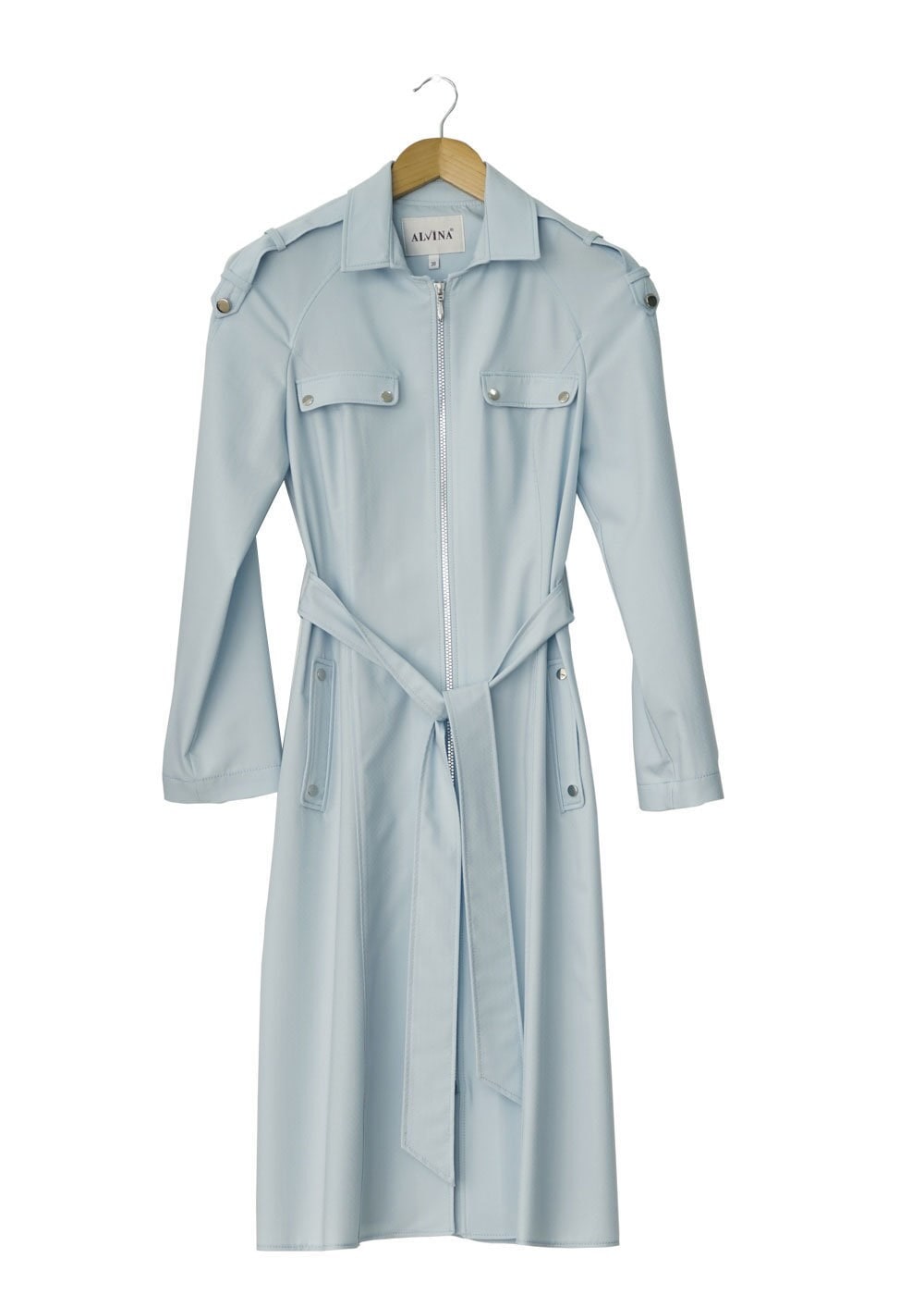 Tesettür giyim MAVİ FERMUARLI CEP DETAYLI TRENÇKOT 1515