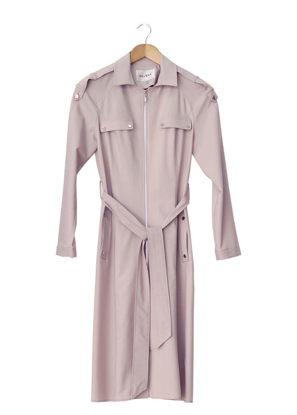 Tesettür giyim PUDRA FERMUARLI CEP DETAYLI TRENÇKOT 1515