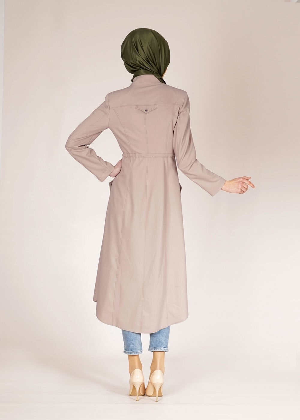 Tesettür giyim BEJ 1518 DORATES TRENCH 38/46 TEK38