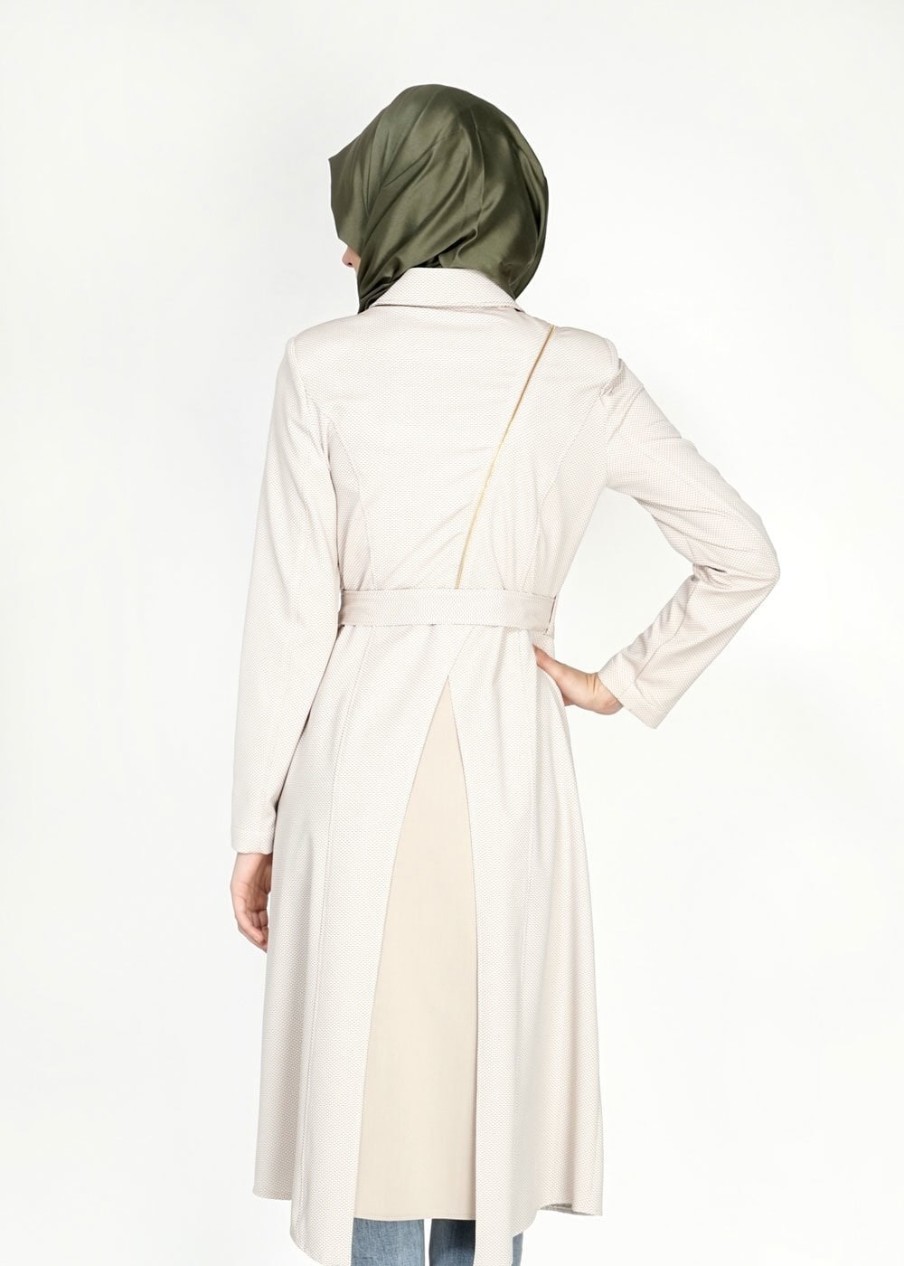 Tesettür giyim SARI 1519 Berta Tesettür Trench