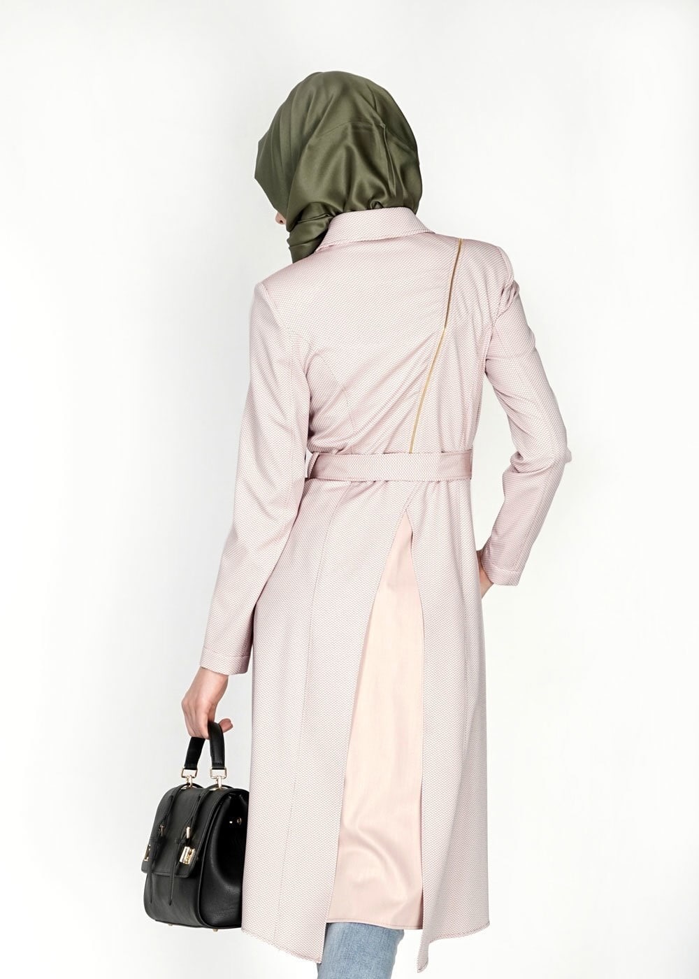 Tesettür giyim PUDRA 1519 Berta Tesettür Trench