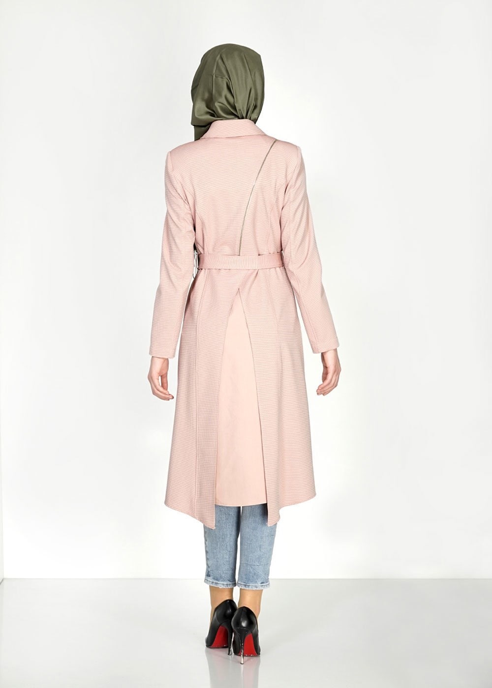 Tesettür giyim BEJ 1519 Berta Tesettür Trench